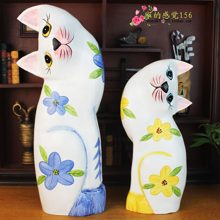 【廠家直銷大號(hào)木雕情侶貓工藝品家居擺件原木雕刻擺飾婚慶節(jié)日禮品】?jī)r(jià)格,廠家,圖片,木質(zhì)、竹質(zhì)工藝品,義烏市騰澤工藝品商行-